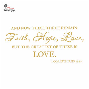 Faith Hope Love But The Greatest Of These Is Love Wall Decal Decotherapy