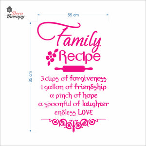 Family Recipe Cups Of Forgiveness A Spoonful Of Laughter Wall Decal Decotherapy