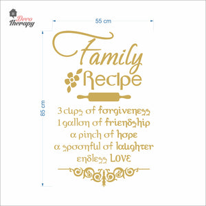 Family Recipe Cups Of Forgiveness A Spoonful Of Laughter Wall Decal Decotherapy