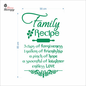 Family Recipe Cups Of Forgiveness A Spoonful Of Laughter Wall Decal Decotherapy