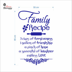 Family Recipe Cups Of Forgiveness A Spoonful Of Laughter Wall Decal Decotherapy