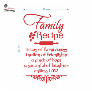 Family Recipe Cups Of Forgiveness A Spoonful Of Laughter Wall Decal Decotherapy