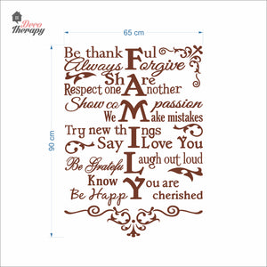 Family Rules Be Thankful Always Forgive Share Respect Wall Decal Decotherapy