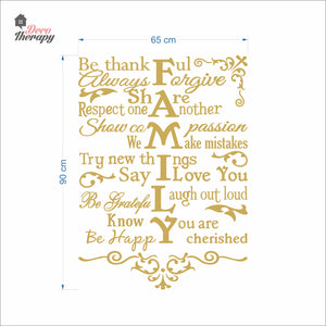 Family Rules Be Thankful Always Forgive Share Respect Wall Decal Decotherapy