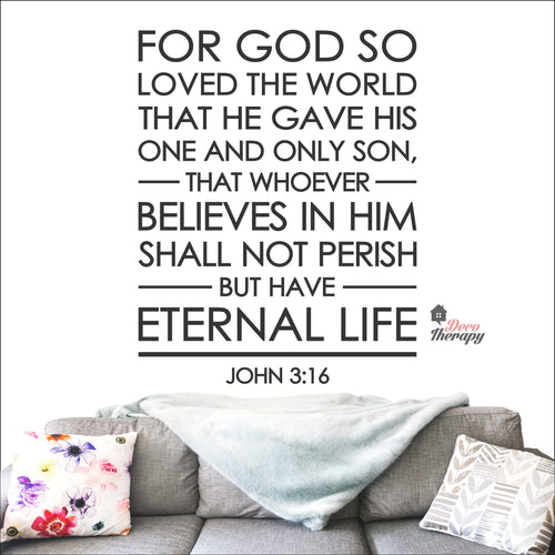 For God So Loved The World John 3:16 V1 Wall Decal Decotherapy