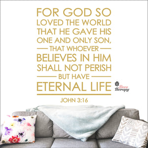 For God So Loved The World John 3:16 V1 Wall Decal Decotherapy