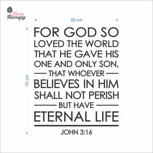 For God So Loved The World John 3:16 V1 Wall Decal Decotherapy