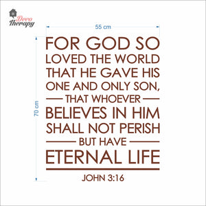 For God So Loved The World John 3:16 V1 Wall Decal Decotherapy