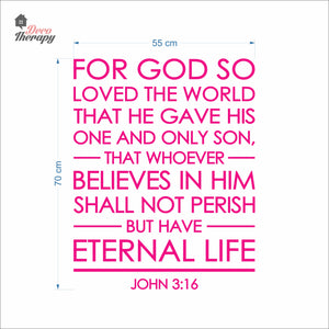 For God So Loved The World John 3:16 V1 Wall Decal Decotherapy