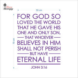 For God So Loved The World John 3:16 V1 Wall Decal Decotherapy