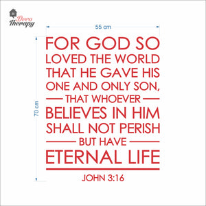 For God So Loved The World John 3:16 V1 Wall Decal Decotherapy