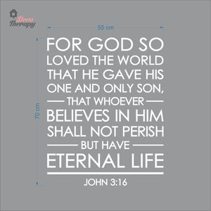 For God So Loved The World John 3:16 V1 Wall Decal Decotherapy