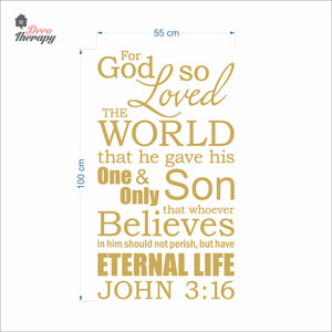 For God So Loved The World John 3:16 V2 Wall Decal Decotherapy