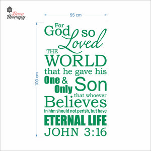 For God So Loved The World John 3:16 V2 Wall Decal Decotherapy