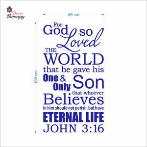 For God So Loved The World John 3:16 V2 Wall Decal Decotherapy