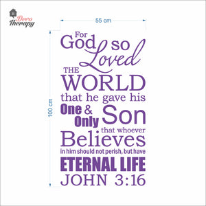 For God So Loved The World John 3:16 V2 Wall Decal Decotherapy