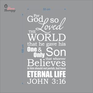For God So Loved The World John 3:16 V2 Wall Decal Decotherapy