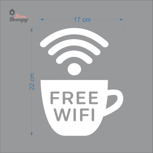 Free Wifi Cafe Sign Sticker Self-Adhesive Decotherapy