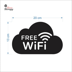 Free Wifi Cloud Sign Sticker Self-Adhesive Decotherapy
