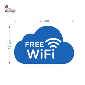 Free Wifi Cloud Sign Sticker Self-Adhesive Decotherapy