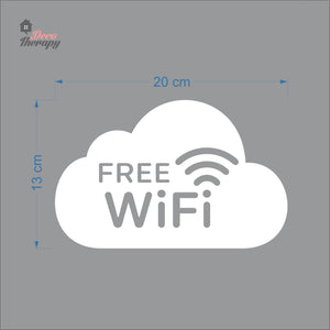 Free Wifi Cloud Sign Sticker Self-Adhesive Decotherapy