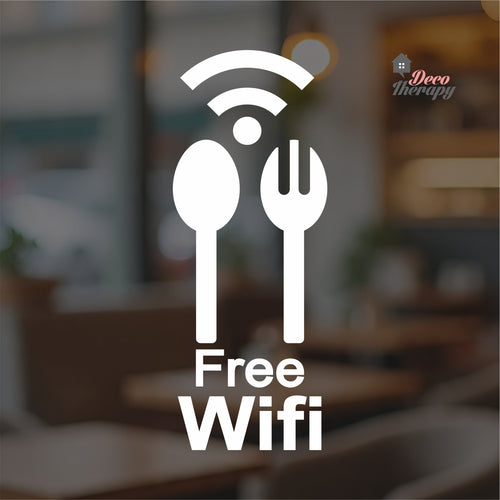 Free Wifi Food Restaurant Sign Sticker Self-Adhesive Decotherapy