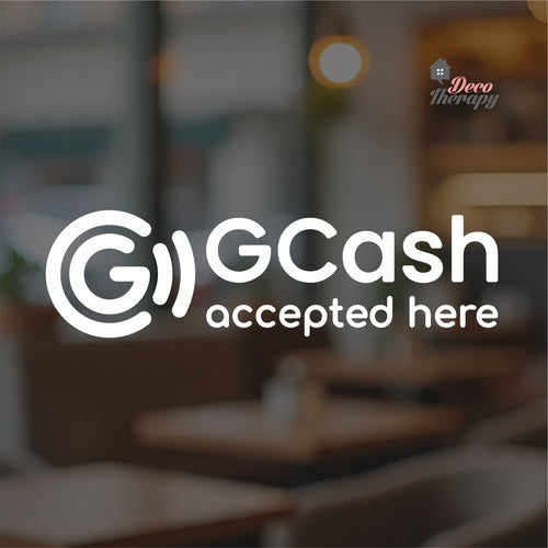 Gcash Accepted Here Sign Sticker Self-Adhesive Decotherapy