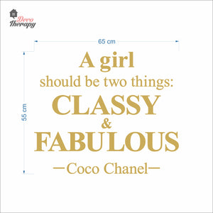 Girl Should Classy & Fabulous Wall Decal Decotherapy