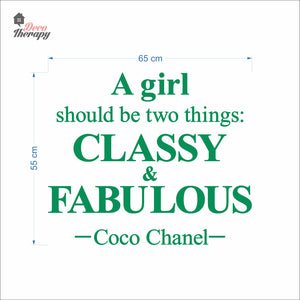Girl Should Classy & Fabulous Wall Decal Decotherapy