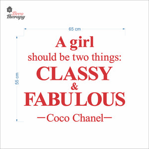 Girl Should Classy & Fabulous Wall Decal Decotherapy