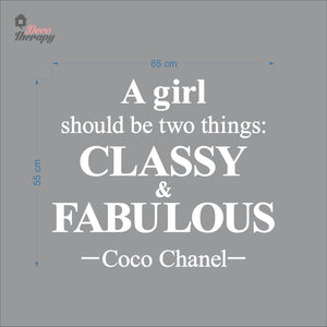 Girl Should Classy & Fabulous Wall Decal Decotherapy