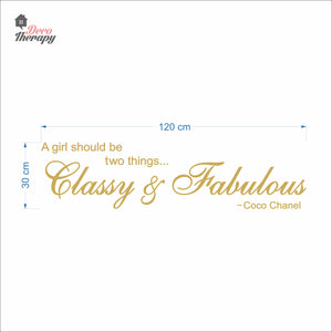Girl Should Classy & Fabulous V2 Wall Decal Decotherapy