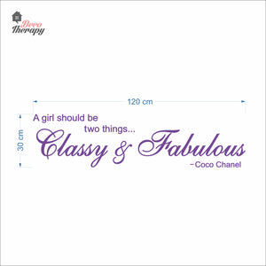 Girl Should Classy & Fabulous V2 Wall Decal Decotherapy