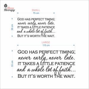 God Has Perfect Timing Never Early Never Late Wall Decal Decotherapy