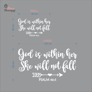 God Is Within Her She Will Not Fall V1 Wall Decal Decotherapy