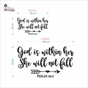 God Is Within Her She Will Not Fall V1 Wall Decal Decotherapy