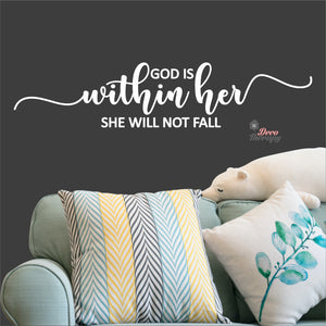 God Is Within Her She Will Not Fall V2 Wall Decal Decotherapy