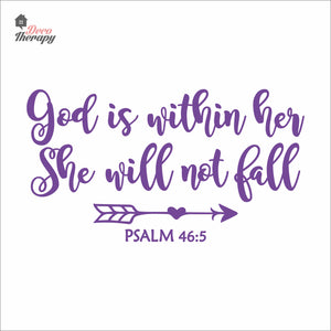 God Is Within Her She Will Not Fall V1 Wall Decal Decotherapy