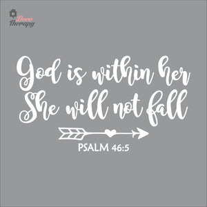 God Is Within Her She Will Not Fall V1 Wall Decal Decotherapy
