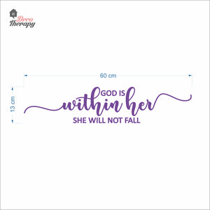 God Is Within Her She Will Not Fall V2 Wall Decal Decotherapy