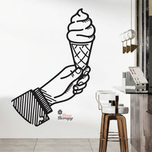 Load image into Gallery viewer, Hand Holding Ice Cream Waffle Wall Decal Decotherapy