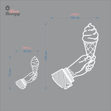 Load image into Gallery viewer, Hand Holding Ice Cream Waffle Wall Decal Decotherapy