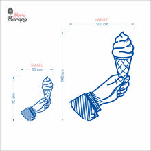 Load image into Gallery viewer, Hand Holding Ice Cream Waffle Wall Decal Decotherapy