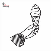 Load image into Gallery viewer, Hand Holding Ice Cream Waffle Wall Decal Decotherapy