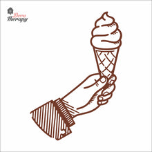 Load image into Gallery viewer, Hand Holding Ice Cream Waffle Wall Decal Decotherapy