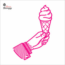 Load image into Gallery viewer, Hand Holding Ice Cream Waffle Wall Decal Decotherapy