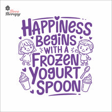 Load image into Gallery viewer, Happiness Begins With Frozen Yogurt Spoon Wall Decal Decotherapy
