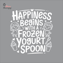 Load image into Gallery viewer, Happiness Begins With Frozen Yogurt Spoon Wall Decal Decotherapy