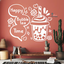 Load image into Gallery viewer, Happy Bubble Tea Time Boba Milktea Wall Decal Decotherapy