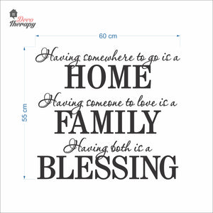 Having Somewhere To Go Is A Home Family Blessing Wall Decal Decotherapy